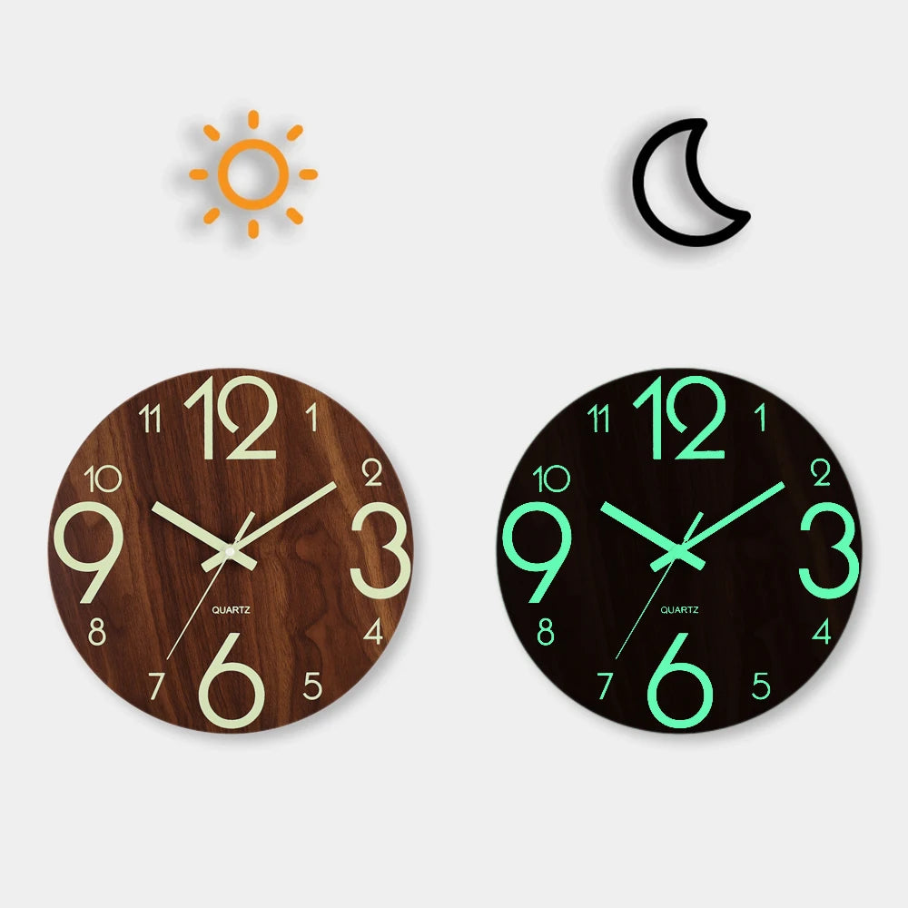 Choice Luminous Wall Clock Nordic Silent Night Light