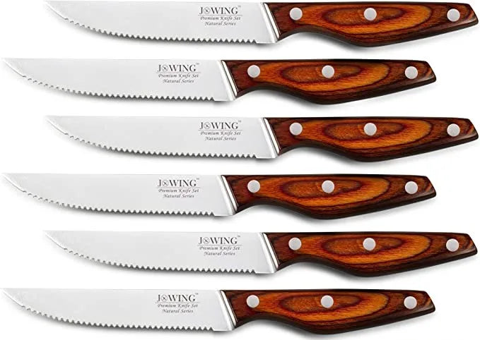 Allwin Houseware Mahogany Handle Serrated Steak Knife