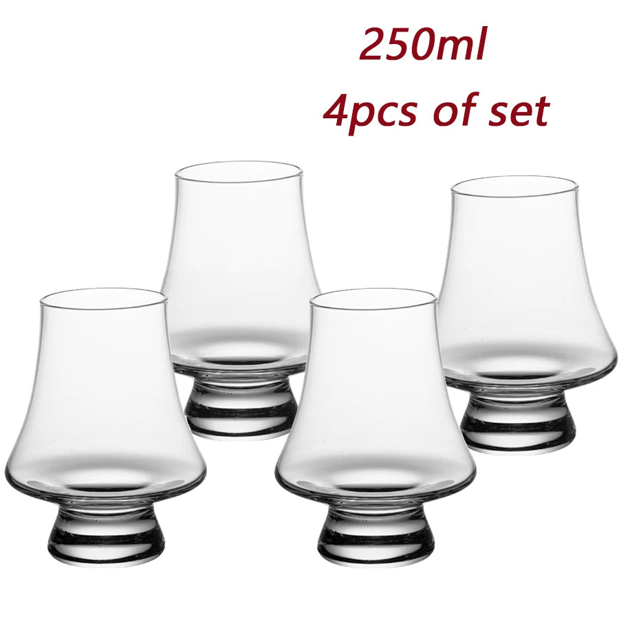 YWDL Glass Whiskey Cup Set 250ml Lead Free Barware Glasses