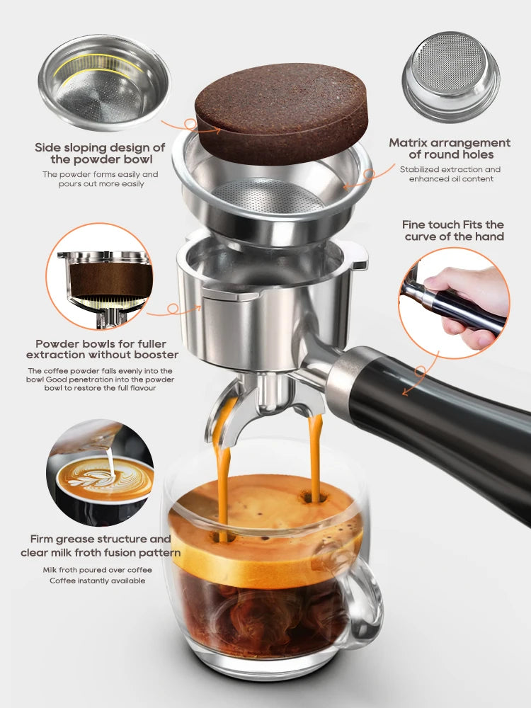 HiBREW 20 Bar Semi Automatic Espresso Machine With Temperature Control