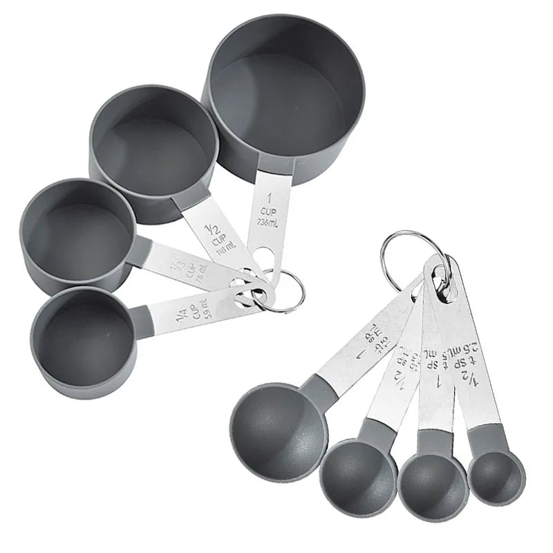 Measuring Cups And Spoons Nesting Set With Stainless Steel Handles
