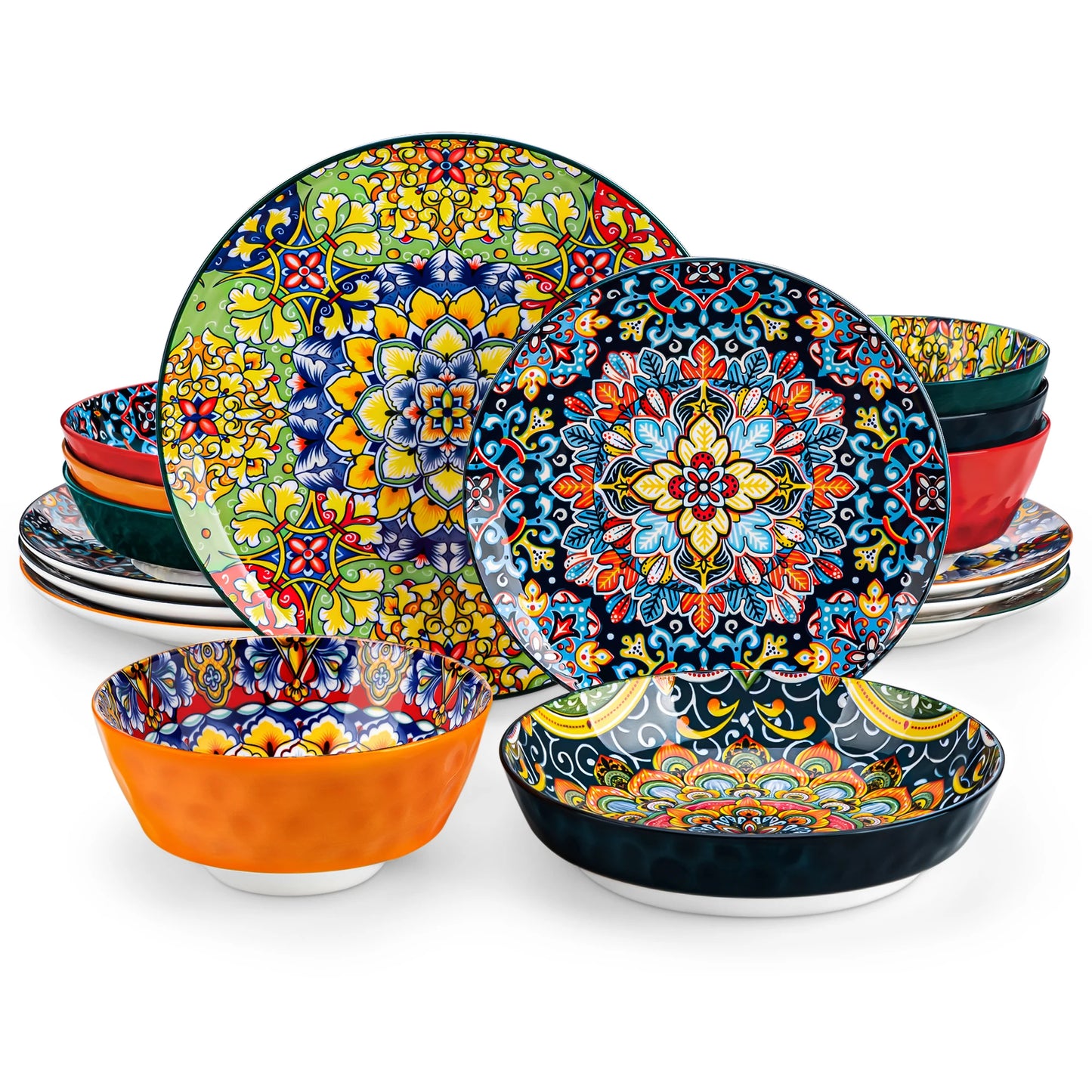 MALACASA Ceramic Dinnerware Set 12 16 18 24 Pieces