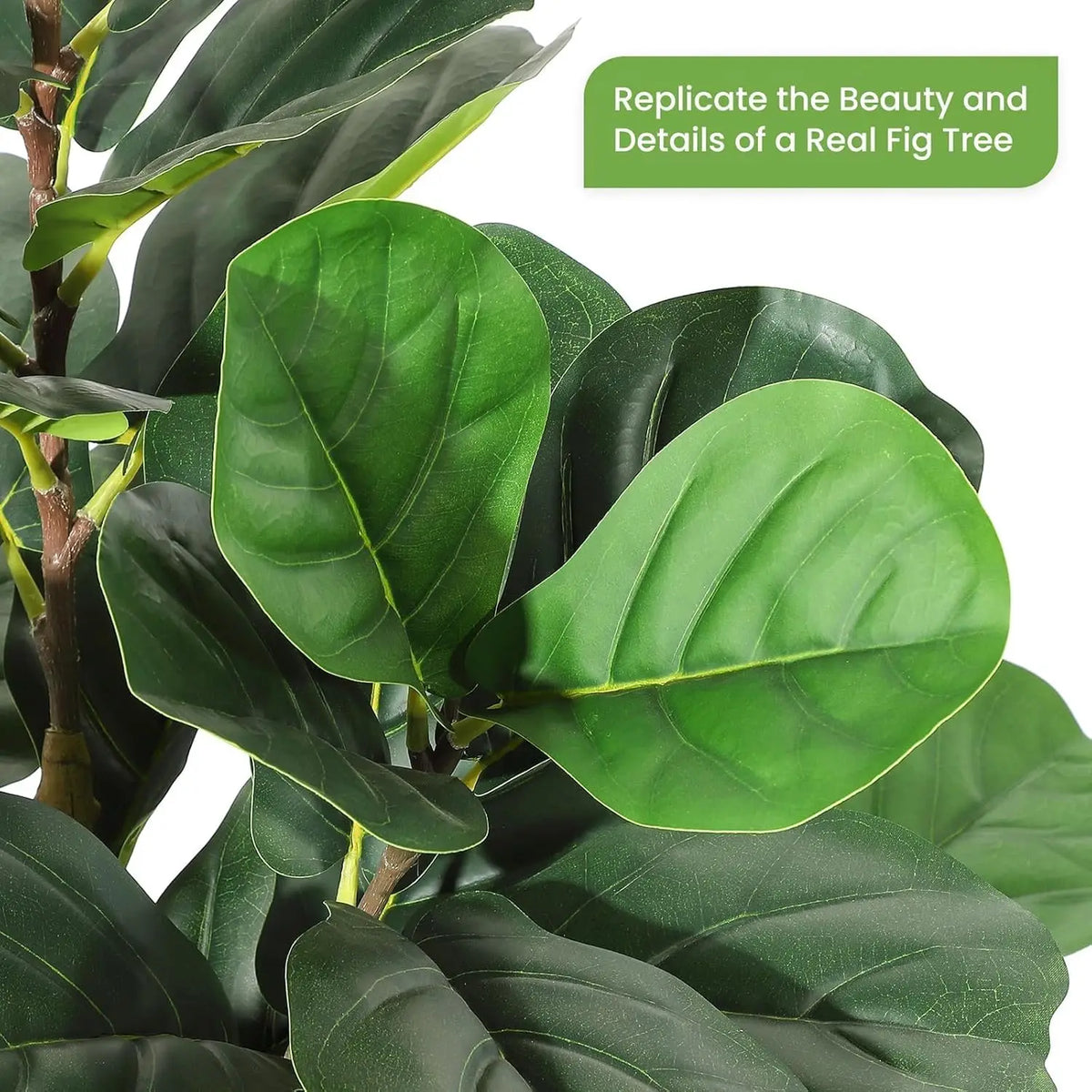 HiMISS Artificial Fiddle Leaf Fig Tree in Planter for Decor