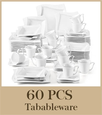 MALACASA Amparo Porcelain Dinnerware Set 60 Piece Service For 12