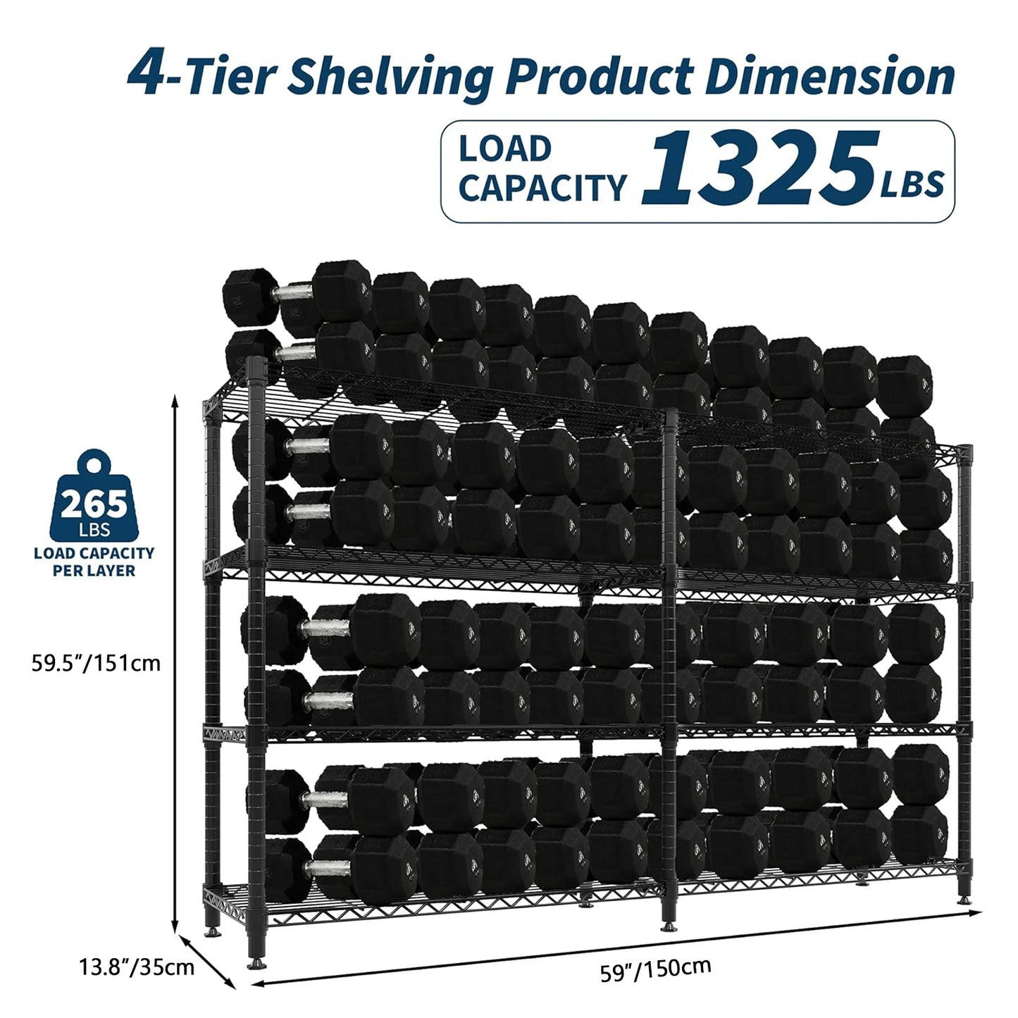 TWISTER.CK Heavy Duty 5-Tier Adjustable Metal Shelving Unit