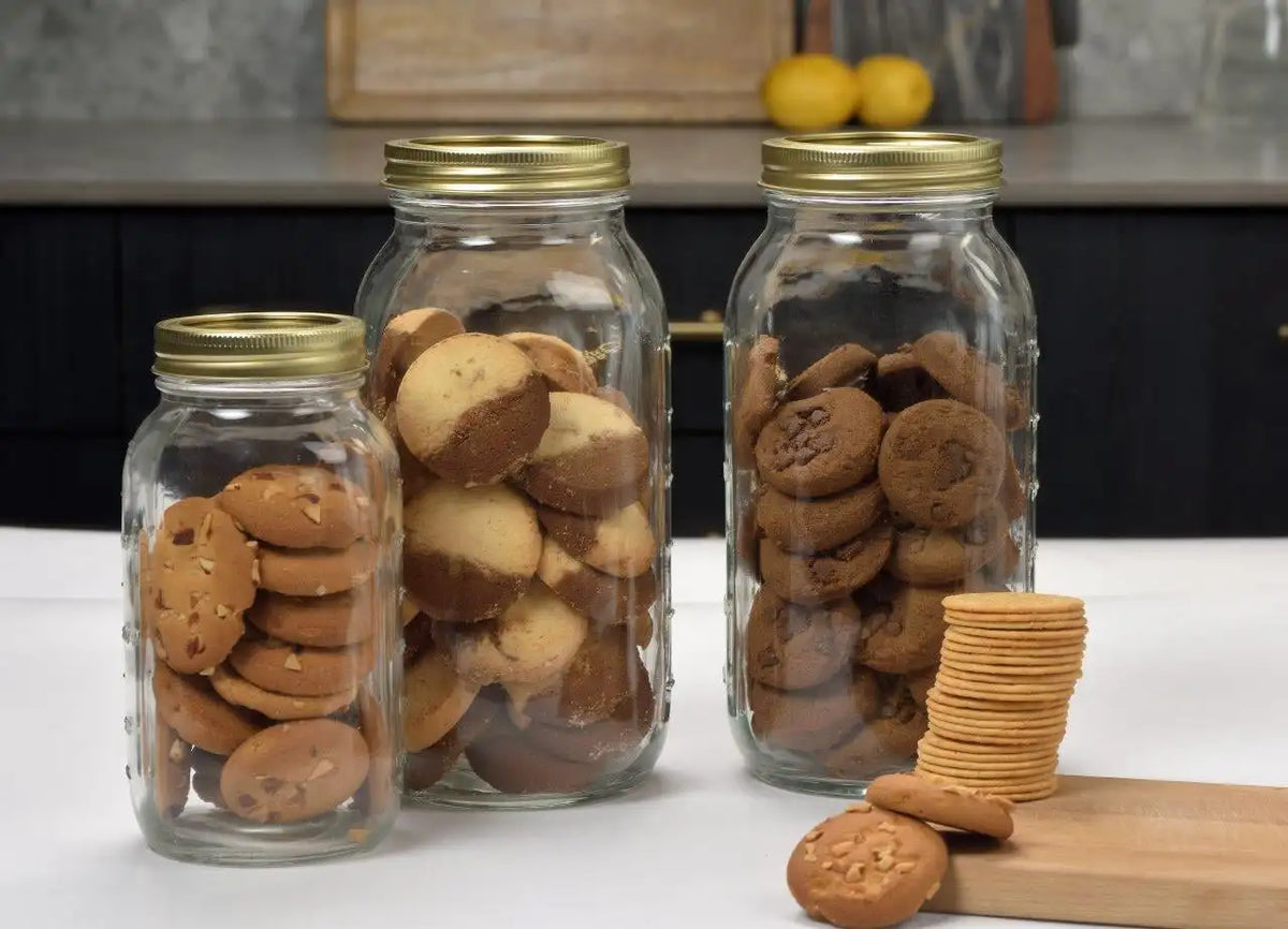 Wide Mouth Glass Mason Jars With Lids And Rings 6-Pack