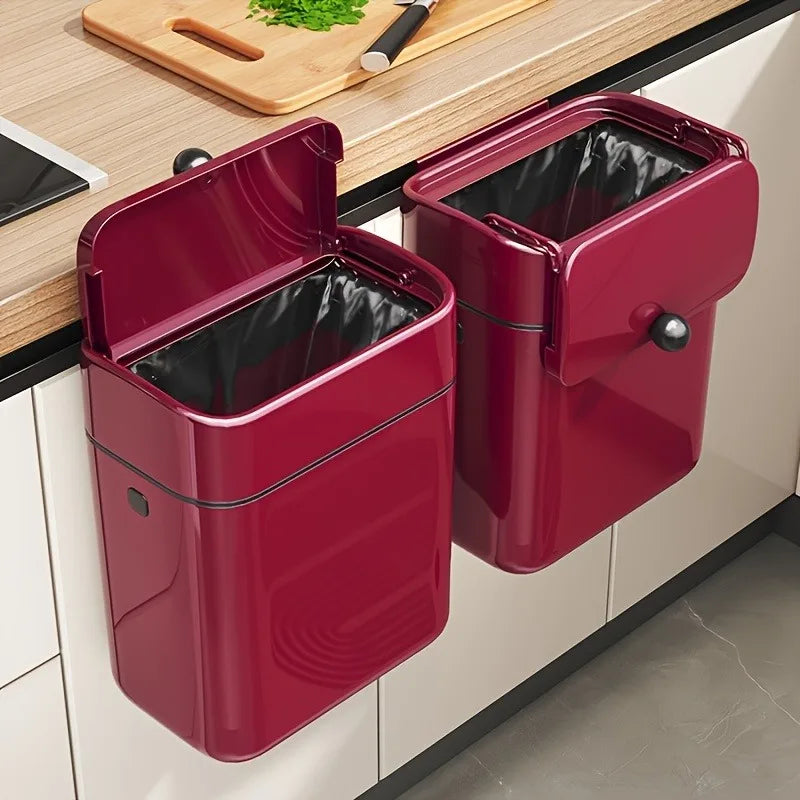 Onenoble Hanging Kitchen Trash Can With One Hand Flip Lid
