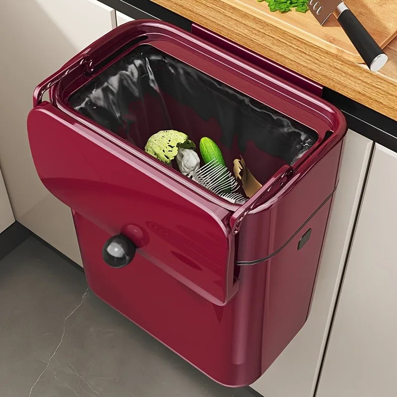 Onenoble Hanging Kitchen Trash Can With One Hand Flip Lid
