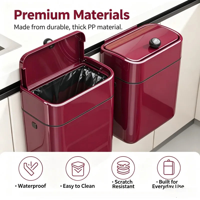 Onenoble Hanging Kitchen Trash Can With One Hand Flip Lid