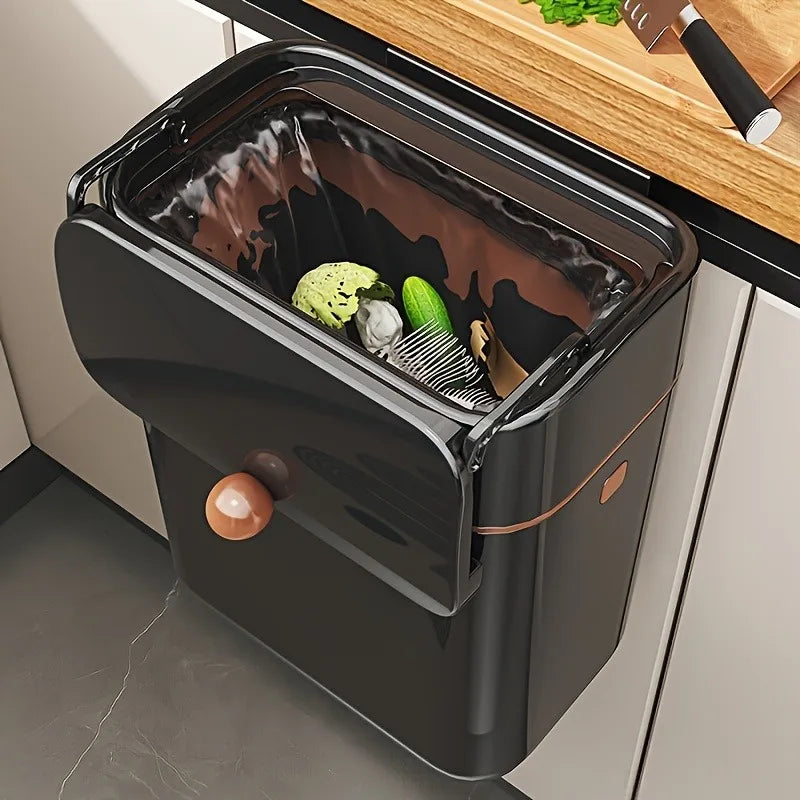 Onenoble Hanging Kitchen Trash Can With One Hand Flip Lid