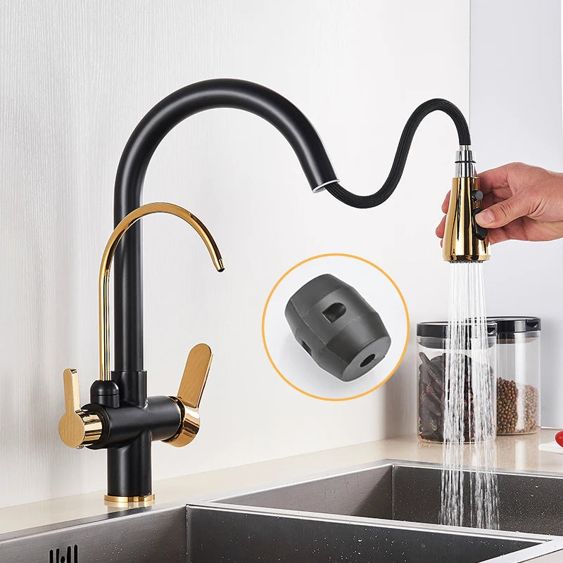 Rozin Filtration Kitchen Faucet With Three Water Modes And Sprayer