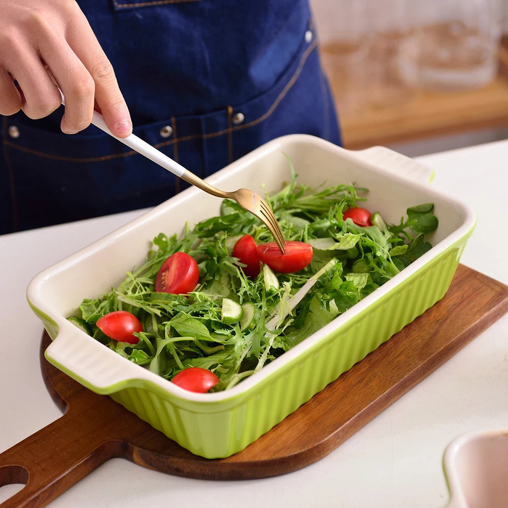 MALACASA 4 Piece Table Baking Dish Set With Ceramic Handles