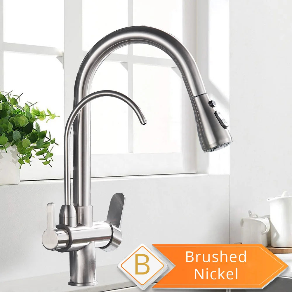 Rozin Filtration Kitchen Faucet With Three Water Modes And Sprayer