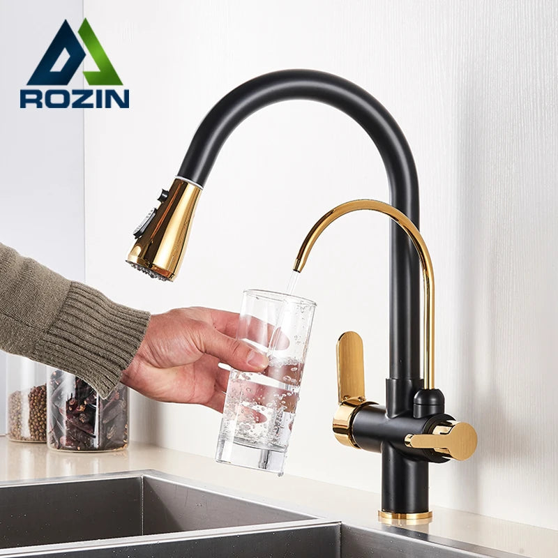 Rozin Filtration Kitchen Faucet With Three Water Modes And Sprayer