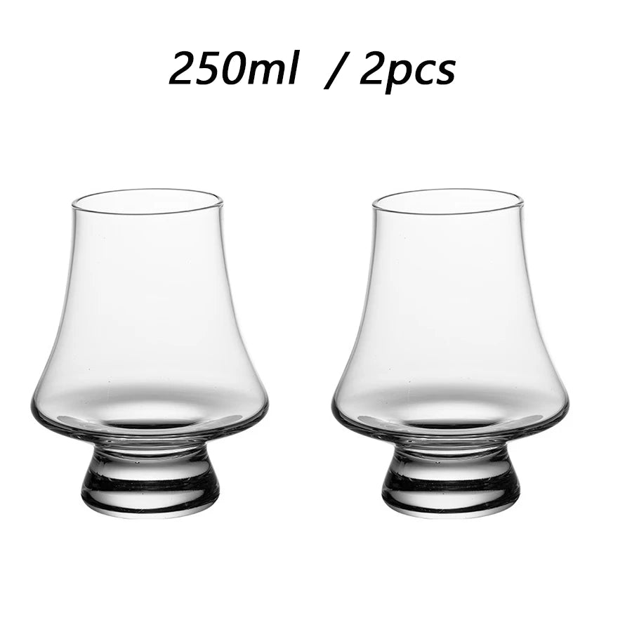 YWDL Glass Whiskey Cup Set 250ml Lead Free Barware Glasses