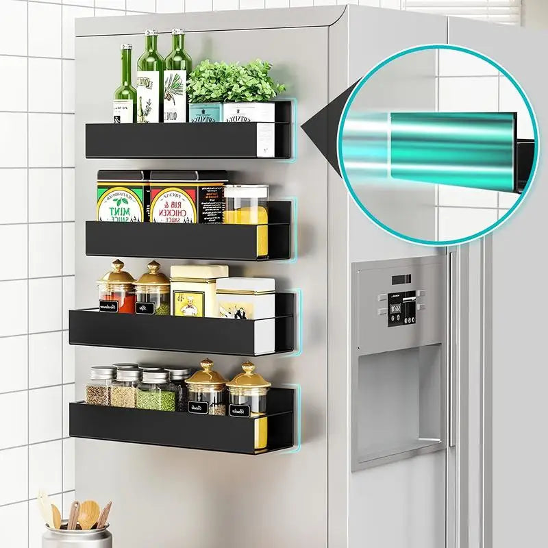 Magnetic Refrigerator Spice Rack Organizer Set 4 Pack