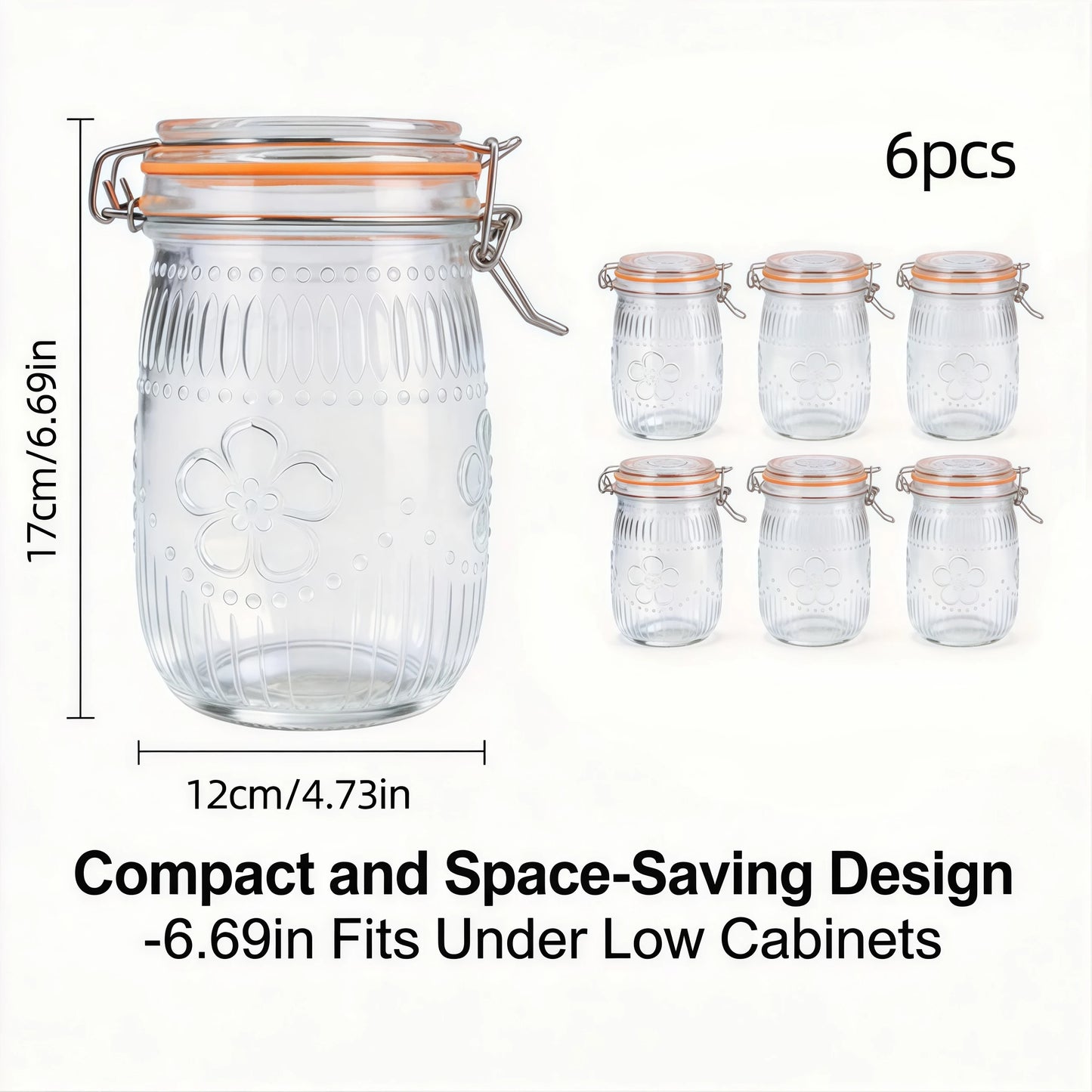 Wide Mouth Mason Jars Airtight Glass Canisters For Kitchen Pantry
