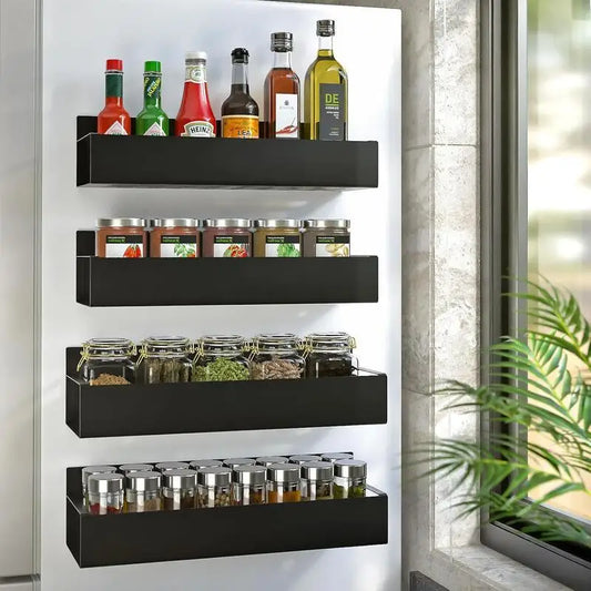 Magnetic Refrigerator Spice Rack Organizer Set 4 Pack