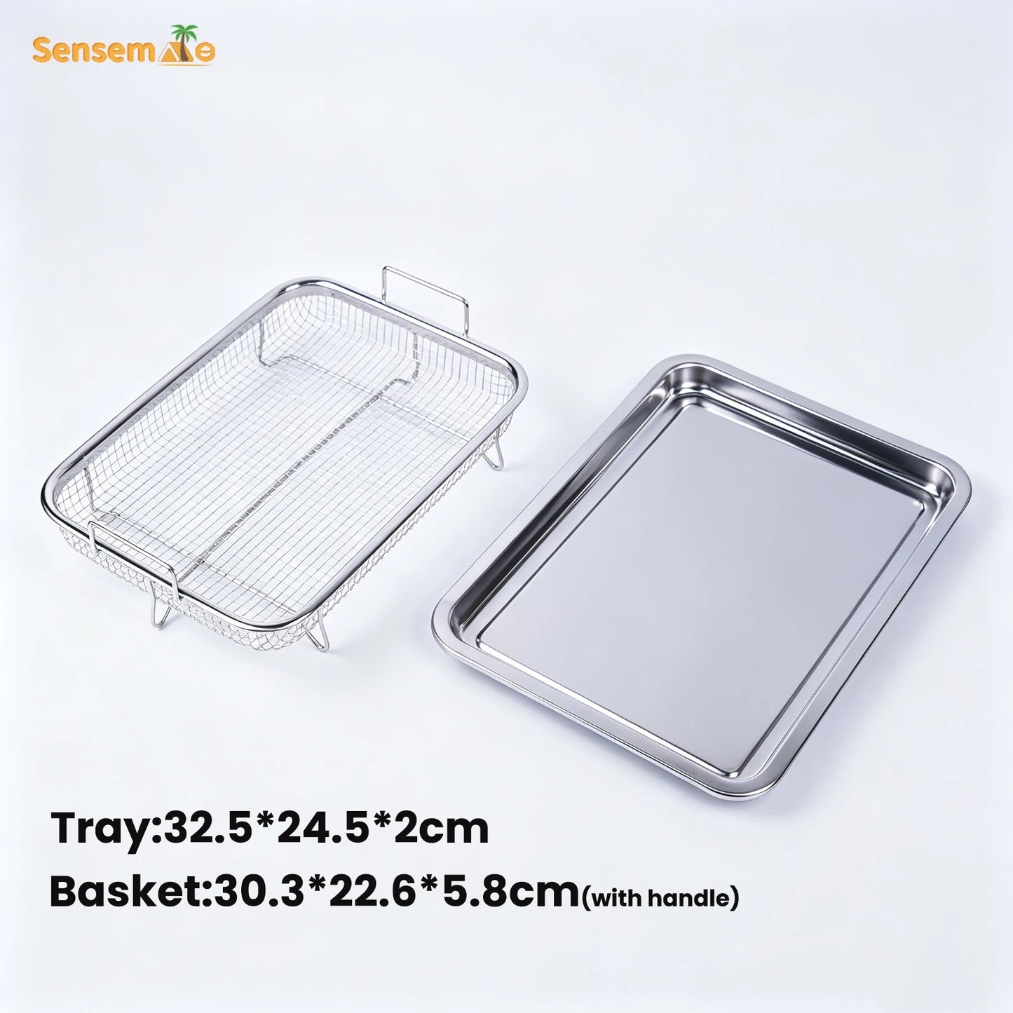 Stainless Steel Air Fryer Crisper Tray With Oil Separation Rack