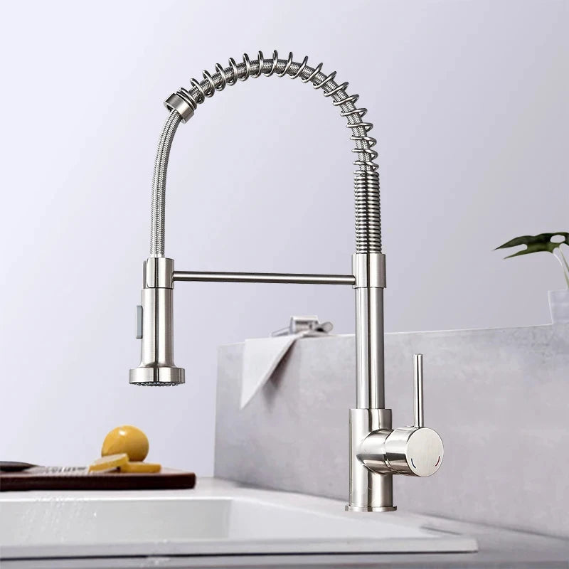 IOUHAPPY Pull Down Kitchen Faucet Stainless Steel Sink Tap