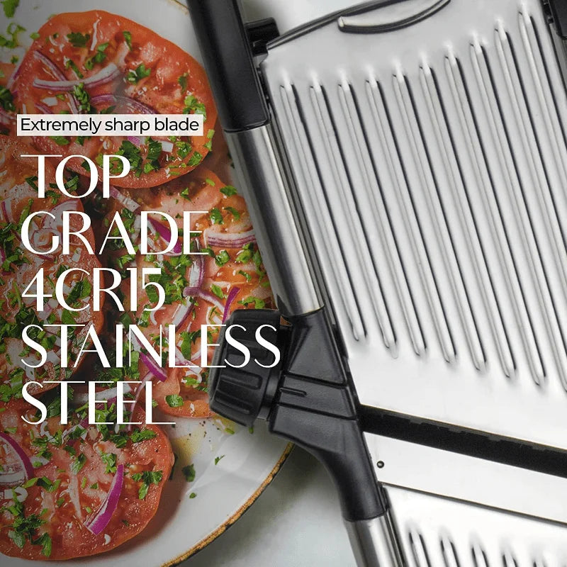 Mandolin Slicer With Stainless Steel Blade And Protective Glove