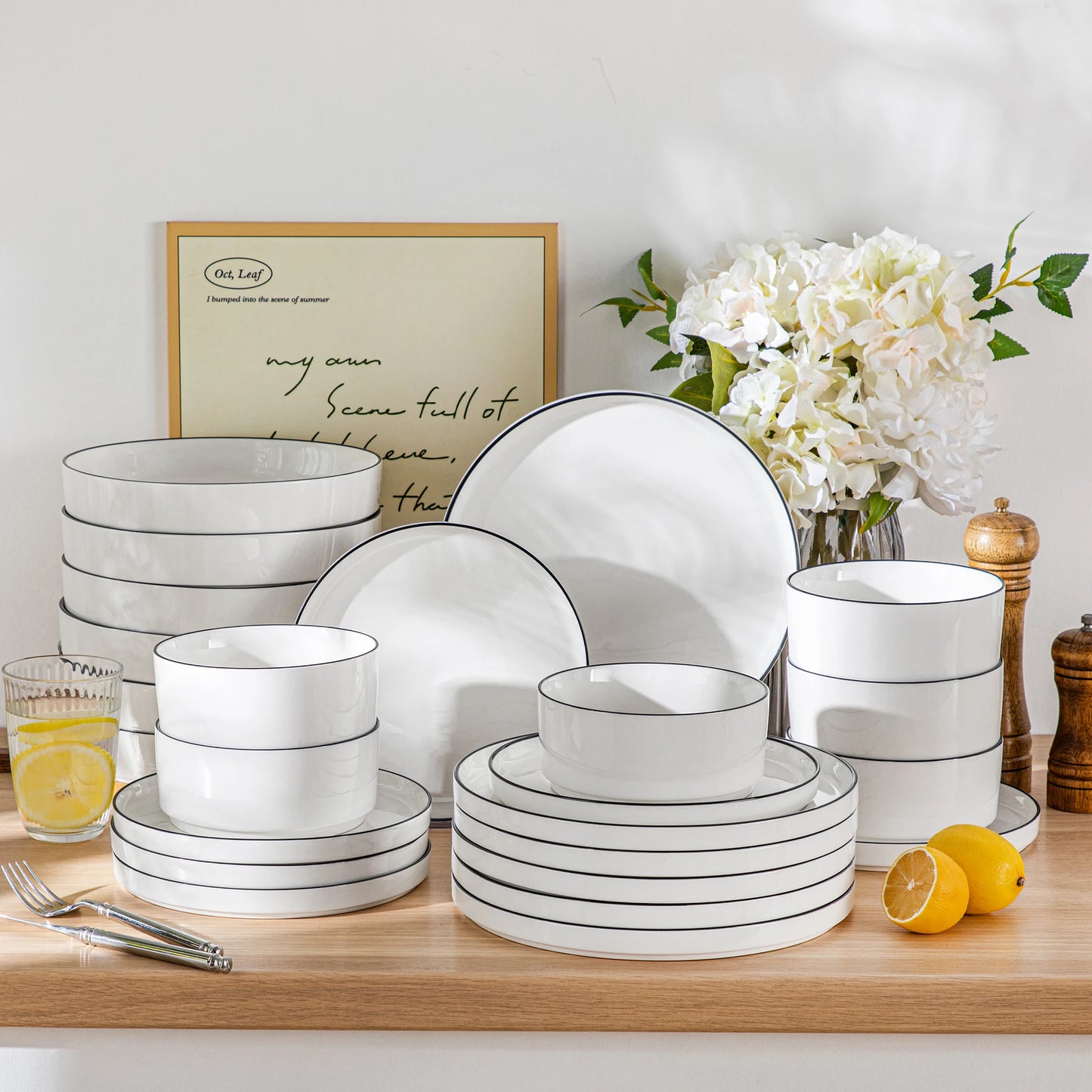 MALACASA Ceramic Dinnerware Set Plates And Bowls Collection