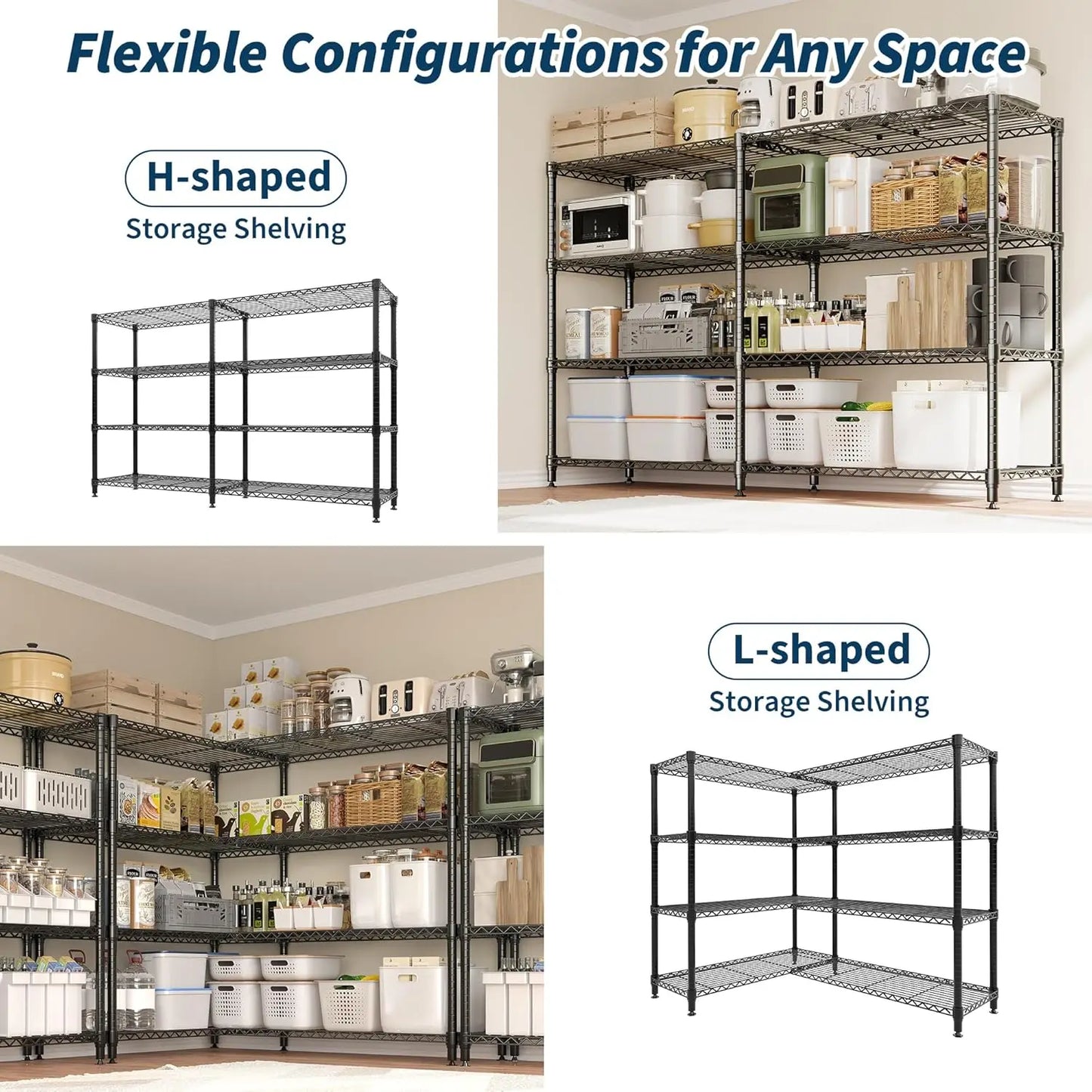 TWISTER.CK Heavy Duty 5-Tier Adjustable Metal Shelving Unit