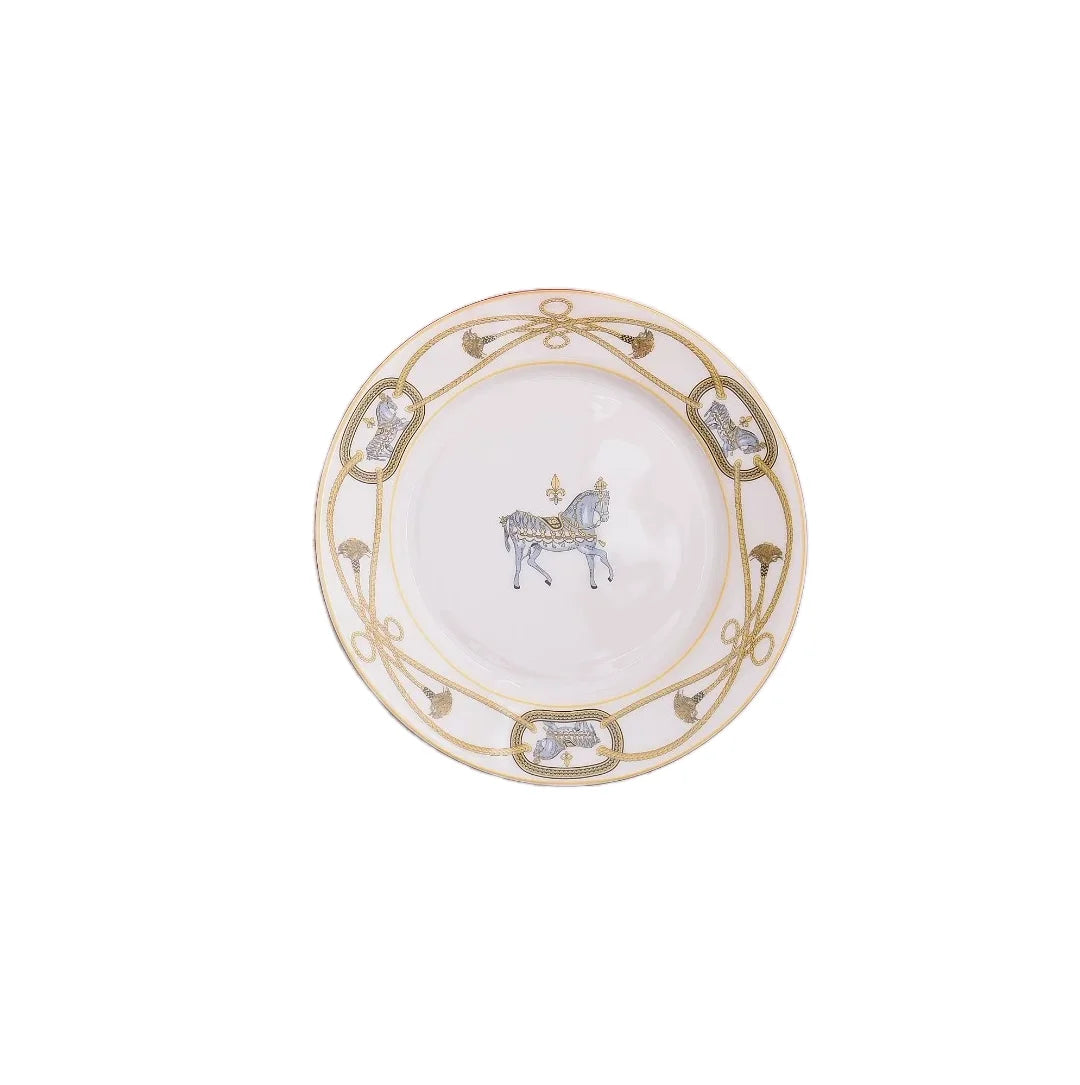 Light Luxury Bone China War Horse Western Dinnerware Plates Cup