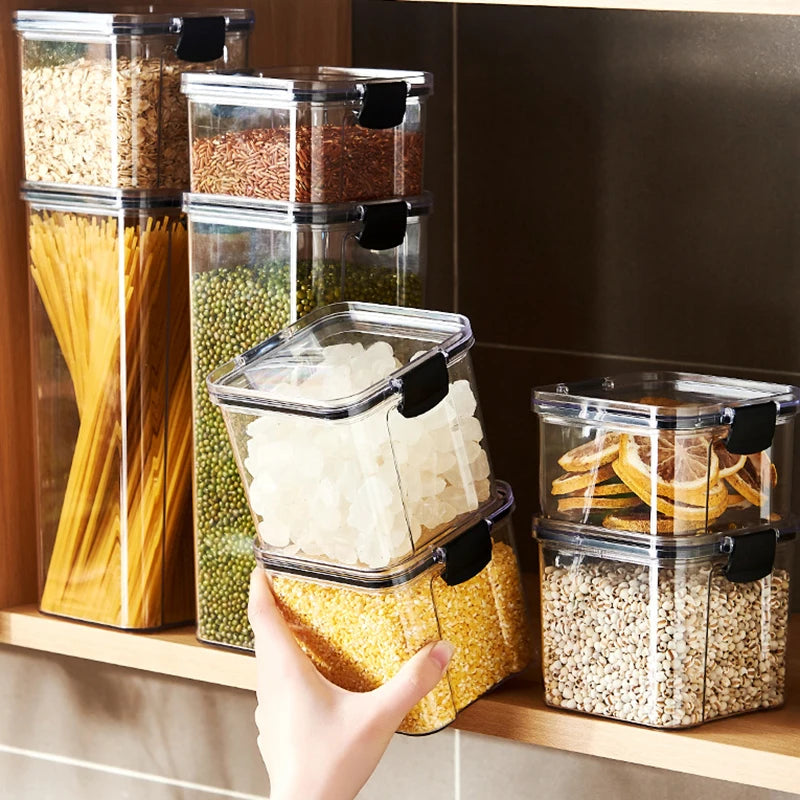 Acryl Sealed Jars Kitchen Storage Organizer Set for Seasonings