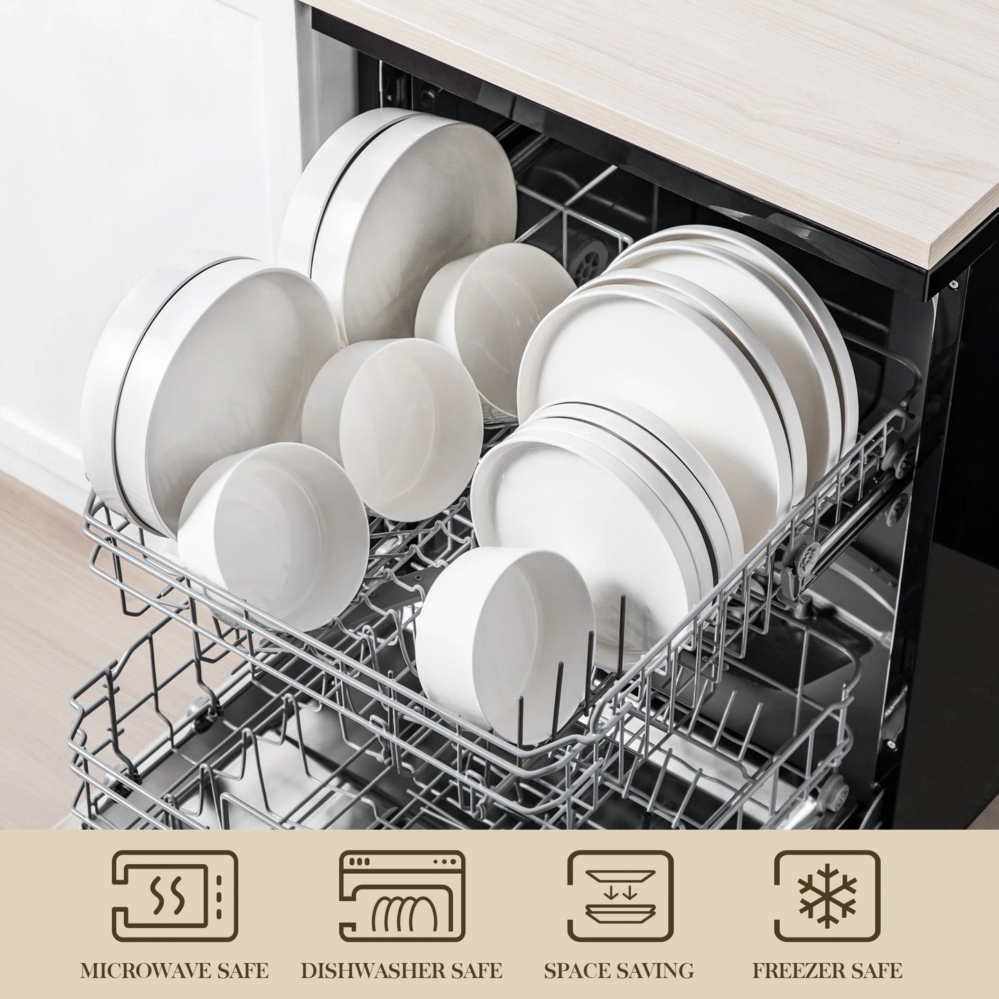 MALACASA Ceramic Dinnerware Set Plates And Bowls Collection