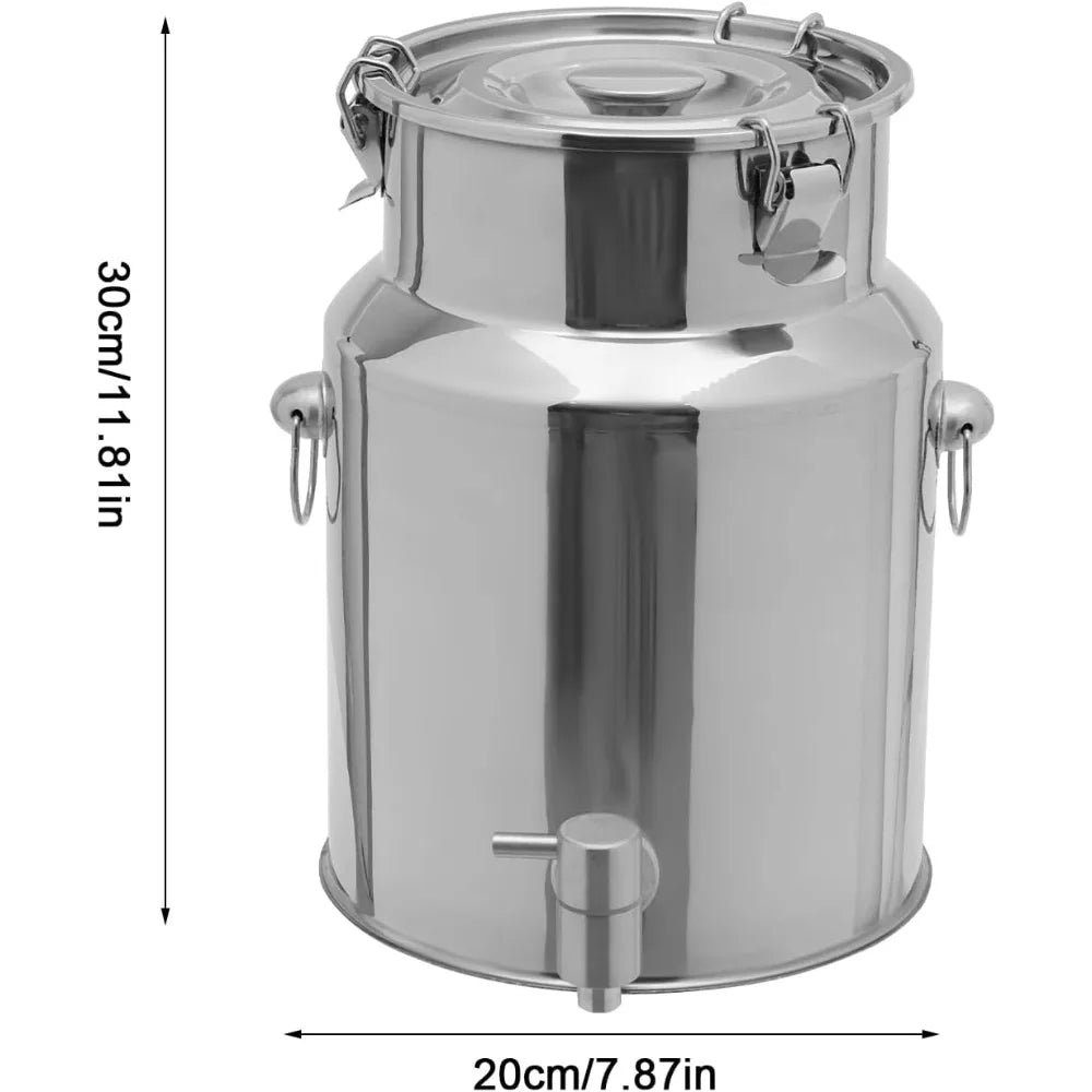 Bymaocar 304 Stainless Steel Milk Can With Spigot Sealed Lid