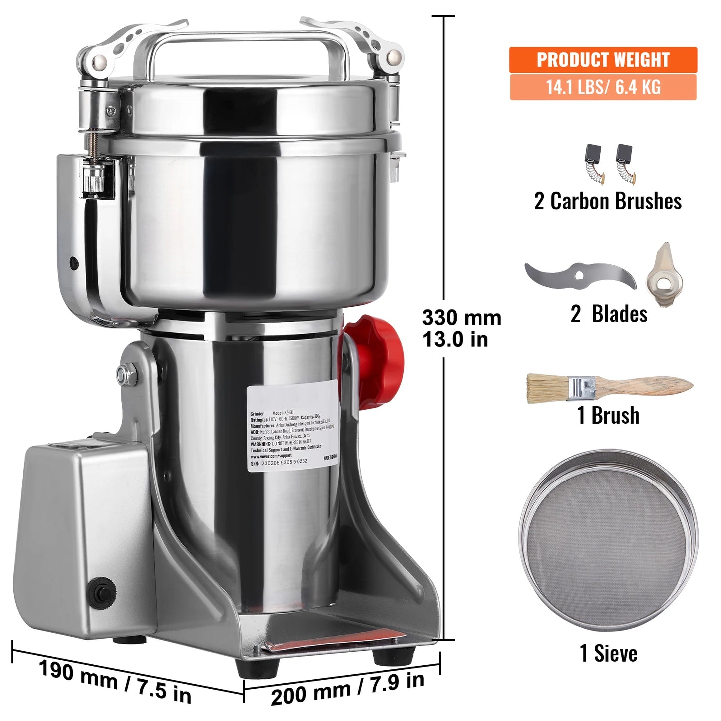 SucceBuy Electric Grain Mill Grinder for Dry Herbs Spices Coffee