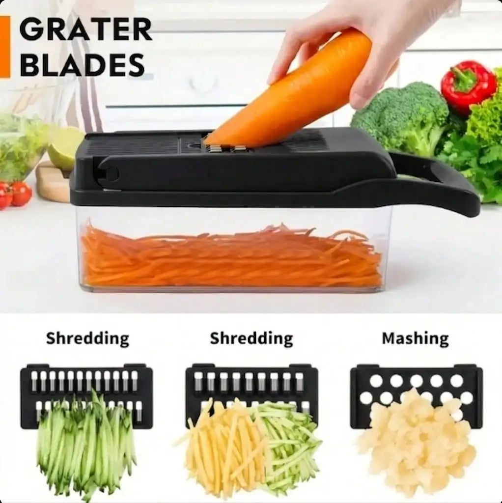 Multipurpose Vegetable Chopper Slicer With Storage Container And Spare Blades