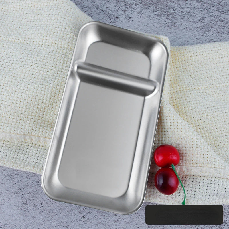 Stainless Steel Rectangular Snack Plate For Kitchen Dining Use
