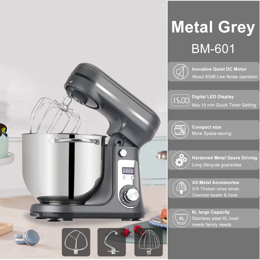 Biolomix 1200W Stand Mixer With Quiet DC Motor