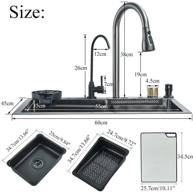 Rozin Stainless Steel Kitchen Sink With Faucet And Soap Dispenser