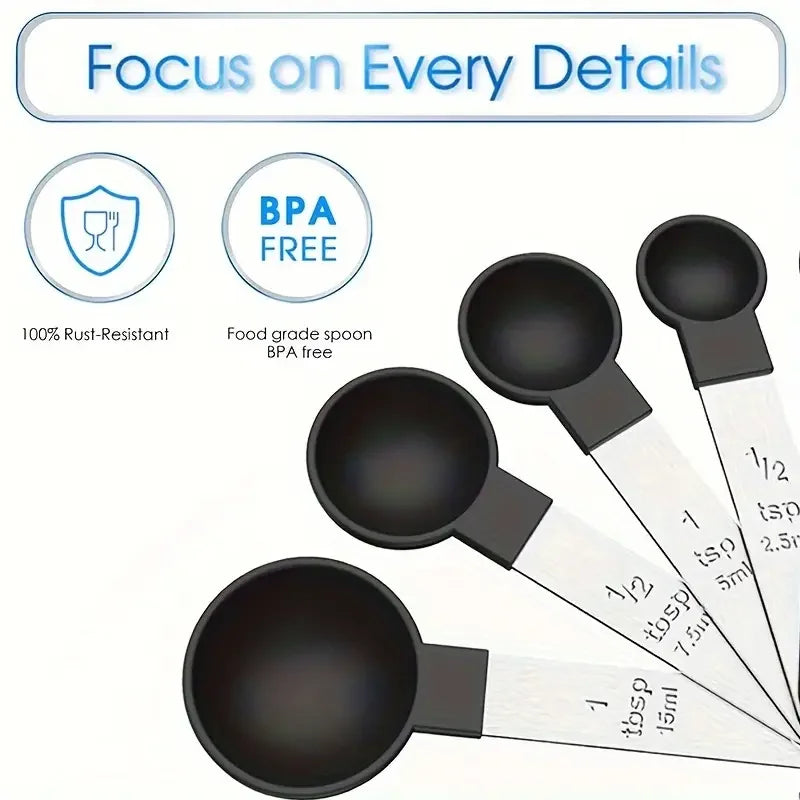 Measuring Cups And Spoons Nesting Set With Stainless Steel Handles