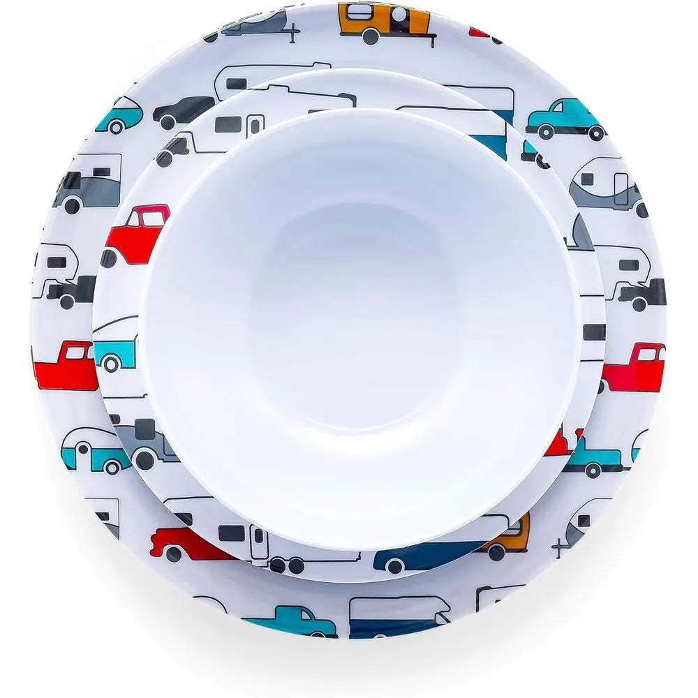 Unbreakable Melamine Campsite Dishware Set For Outdoor Meals