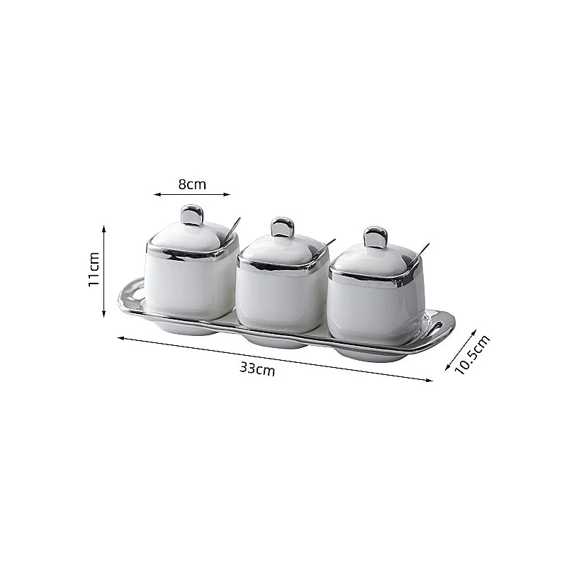 Lism Ceramic Seasoning Jar With Lid Salt Pepper Shaker Set