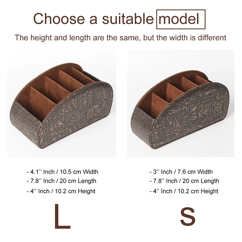 LMETJMA Remote Control Holder With 5 Compartments PU Leather