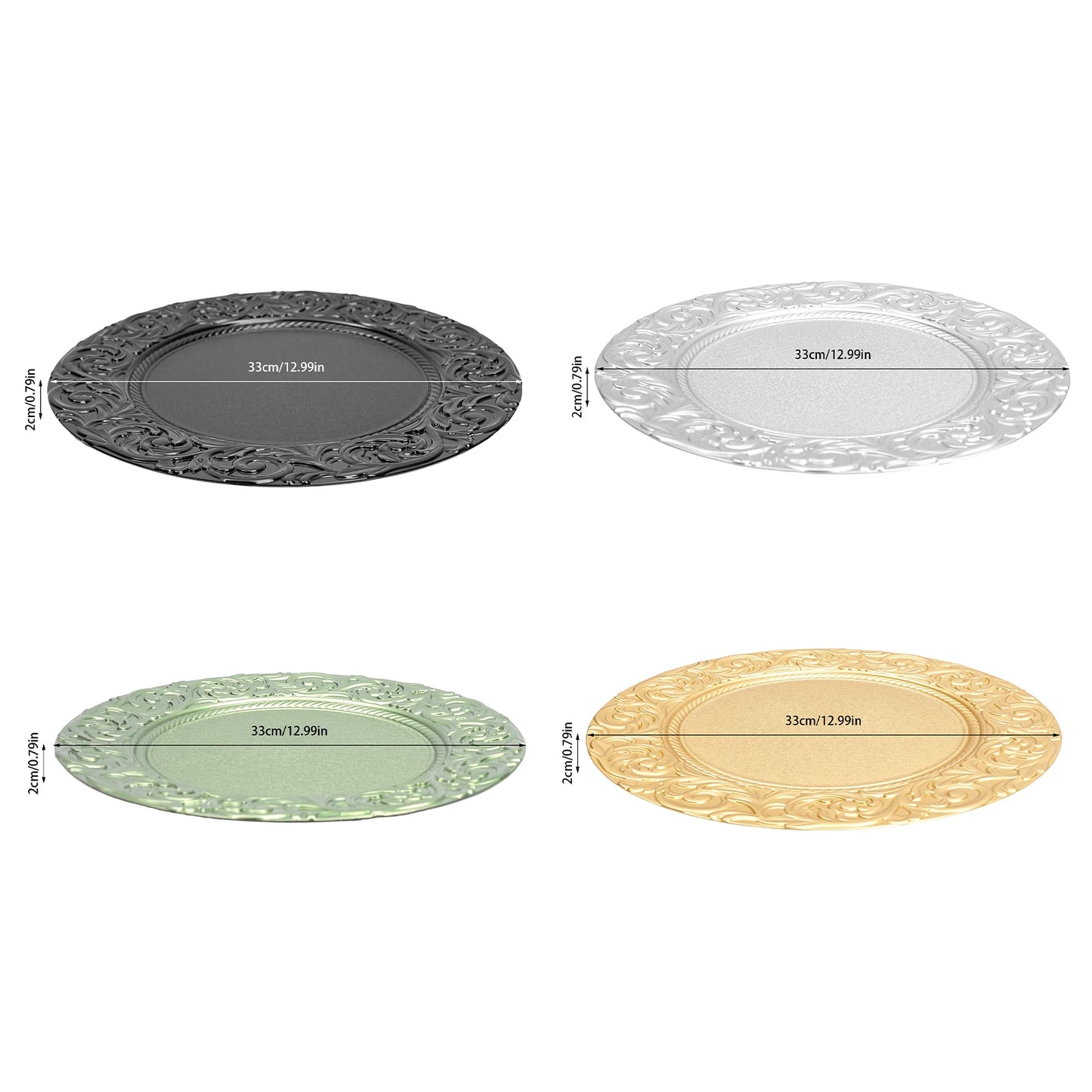 Charger Plates 100-Piece Round Set Reusable Serving Plates For Weddings