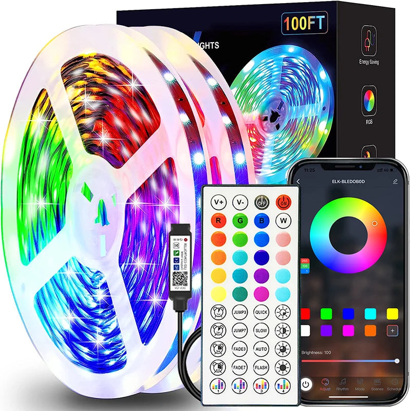 RGB LED Strip Lights With App Control Flexible LED Tape Room Decoration