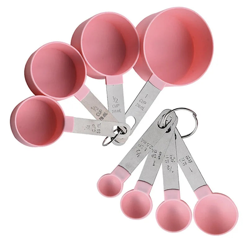 Measuring Cups And Spoons Nesting Set With Stainless Steel Handles