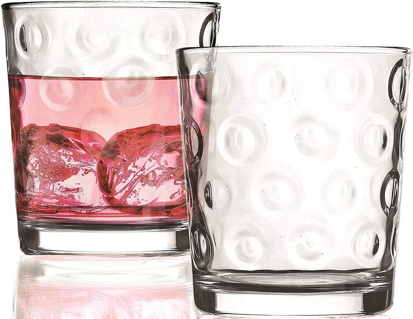Circles Heavy Base Whiskey Glasses Set Clear Glassware