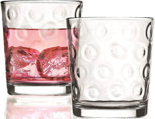 Circles Heavy Base Whiskey Glasses Set Clear Glassware