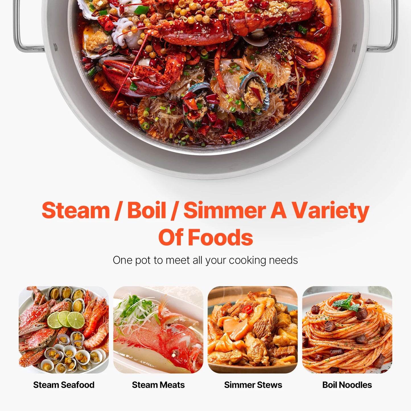 SucceBuy Seafood Boiling Kit With Strainer Crab Crawfish Aluminum Stockpot