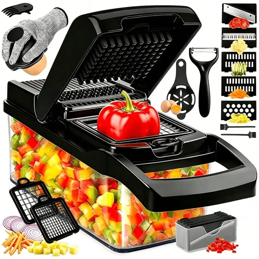 Multipurpose Vegetable Chopper Slicer With Storage Container And Spare Blades