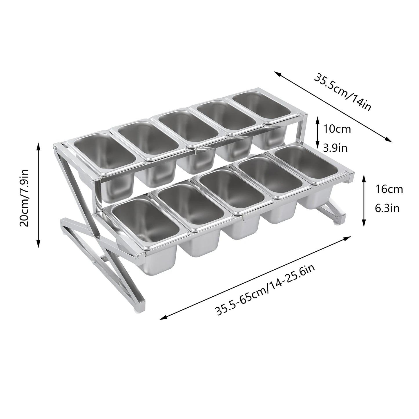 Stainless Steel Expandable Spice Rack Organizer For Spices And Sauces