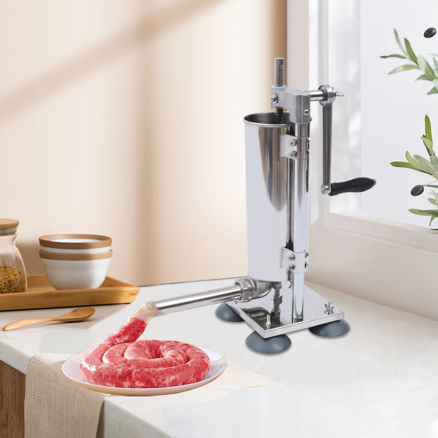 Professional Vertical Manual Stainless Steel Sausage Stuffer Machine