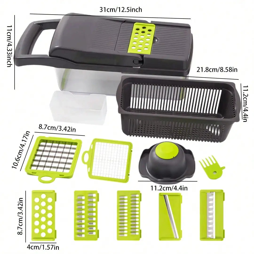Multifunction Kitchen Vegetable Chopper and Manual Grater Set